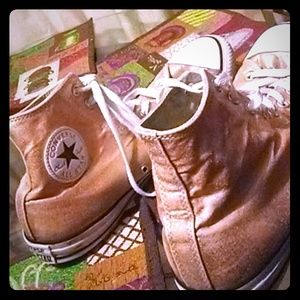 Converse gold sneakers